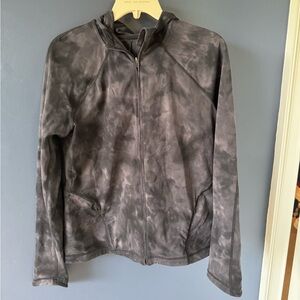 Sweaty Betty Women's Super Soft Zip Up jacket - Black Spray Dye Print